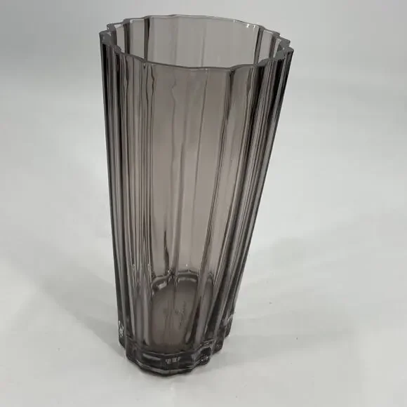 Vera Wang Smokey ribbed oval glass vase